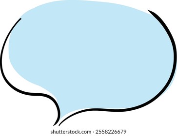 Simple Hand-Drawn Speech Bubble_light blue 