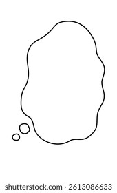 Simple hand-drawn speech bubbles. Cartoon style brush strokes in the form of clouds to express anxiety and sadness. Editable vector illustration.