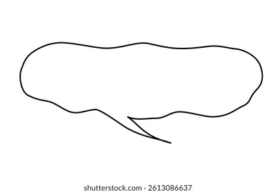 Simple hand-drawn speech bubbles. Cartoon style brush strokes in the form of clouds to express anxiety and sadness. Editable vector illustration.