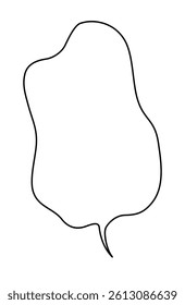 Simple hand-drawn speech bubbles. Cartoon style brush strokes in the form of clouds to express anxiety and sadness. Editable vector illustration.
