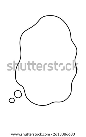 Simple hand-drawn speech bubbles. Cartoon style brush strokes in the form of clouds to express anxiety and sadness. Editable vector illustration.