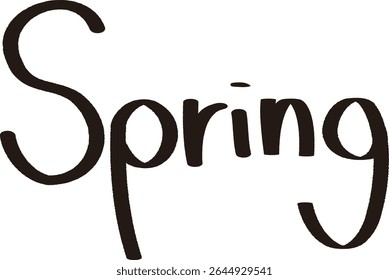 Simple Hand-Drawn Spring Lettering in Black and White
