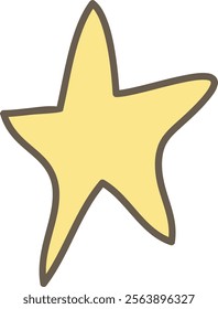 Simple hand-drawn star illustration with bold outline. Vector Illustration.