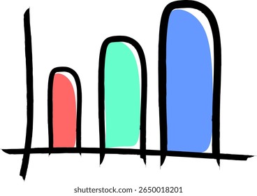 Simple Handdrawn Style Bar Chart Diagram for Data Representation