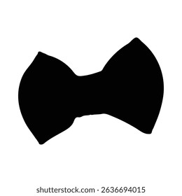 A simple, hand-drawn style bow tie silhouette, perfect for design projects. The distinctive feature is its loose, slightly irregular silhouette.