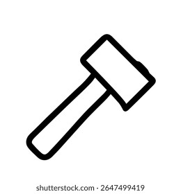 Simple Handdrawn Style Hammer Construction Tool for Carpentry Projects