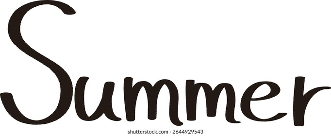 Simple Hand-Drawn Summer Lettering in Black and White
