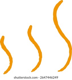 Simple hand-drawn symbol illustration of smell and heat. A rough and stylish impression. Vector illustration.