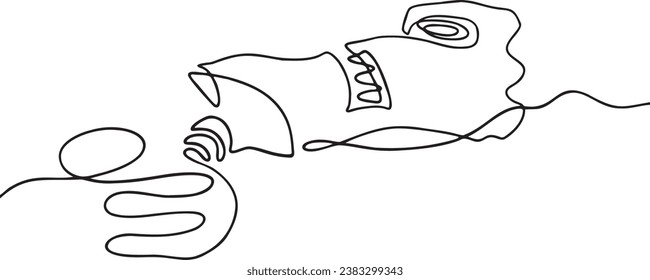 Sencillo dibujo a mano a la moda en blanco y negro Ilustración chirrido de tubo chilpart ilustración.abstracto vectorial de línea continua vectorial de vectores.Doodle para impresión, etiqueta, raspado, diseño, tatuaje, pegamento
