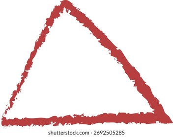 Um simples triângulo desenhado à mão desenhado em vermelho.