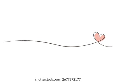 Subrayado simple dibujado a mano con corazón