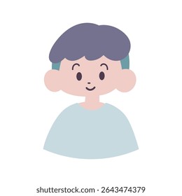 Simple hand-drawn upper body icon illustration [male]