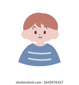 Simple hand-drawn upper body icon illustration [male]