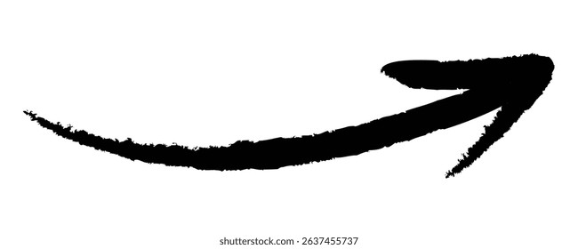 Simple hand-drawn vector arrow marker ink stroke. Ideal for highlighting, design accents, and directional graphics.