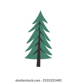 Un simple árbol de Navidad de Vector dibujado a mano. Doodle árbol de Navidad en estilo minimalista. Navidades y sus símbolos