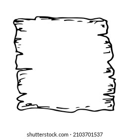 Simple hand-drawn vector drawing in black outline. Ink sketch. Frame with empty place for text.