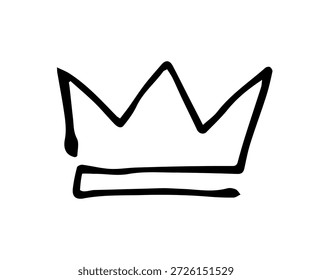 Un simple dibujo de Vector dibujado a mano en estilo doodle. La corona está delineada en negro. Boceto en tinta.