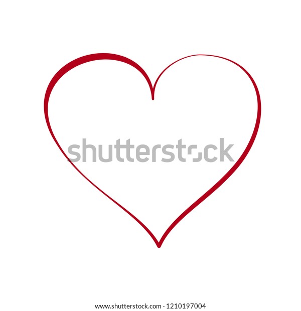白い背景に簡単な手描きのベクトル心 現代のイラスト バレンタインデー ラブ その他のカード用のテンプレート 高品質のハートフレーム ベクター画像素材 のベクター画像素材 ロイヤリティフリー
