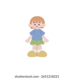 Simple hand-drawn vector illustration of children [girls]