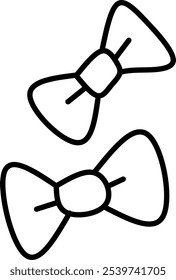 A simple, hand-drawn vector illustration of two cute bows. The bows are perfect for adding a touch of femininity and whimsy to any design.