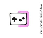 Simple, hand-drawn video game controller icon