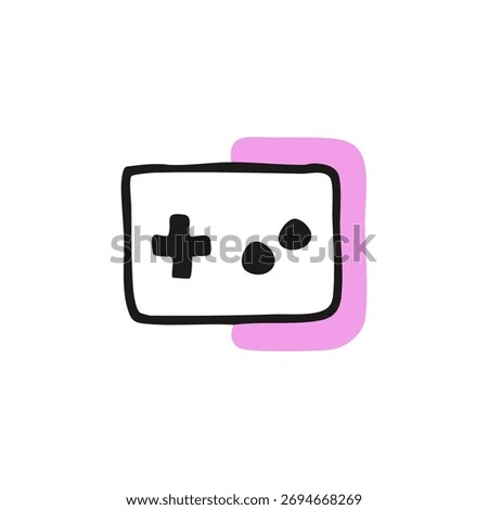 Simple, hand-drawn video game controller icon