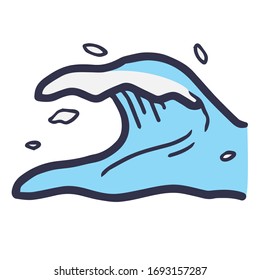 Simple Handdrawn Wave Icon Vector illustration