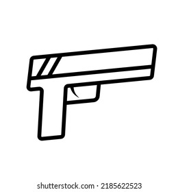 Simple Handgun Icon. Pistol Gun. Vector.