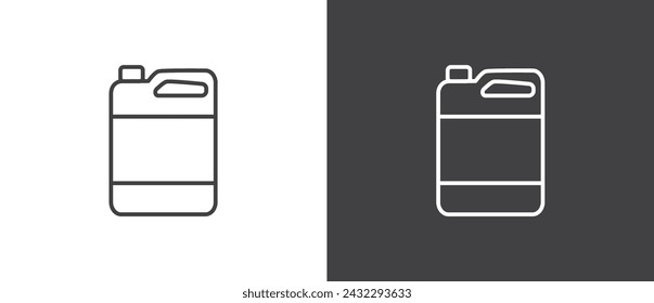 Simple handle jerry can icon line. Petrol signs. Gasoline icon, Car petrol symbol. Jerry cans of oil icon vector illustration. Fuel can vector icon illustration isolated on black and white background.