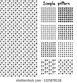 Simple handmade patterns. For adds details to design postcard, poster or sticker.