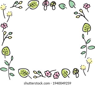 Simple hand-painted plant frame  (square)
