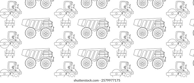 simple handrawn truck exercise pattern background