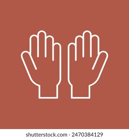 simple Hands Raised Continuous Line Icon for Volunteer, Togetherness topics