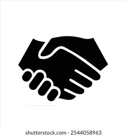 "Simple handshake icon symbolizing partnership, agreement, and collaboration in clean design."