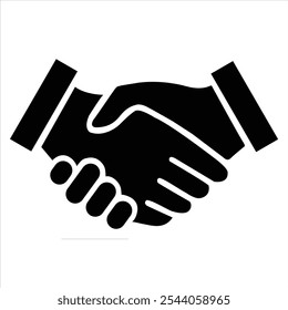 "Simple handshake icon symbolizing partnership, agreement, and collaboration in clean design."