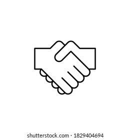 Simple handshake icon. Two hands together. Trust, friendship, partnership, agreement, business, success, money, deal, contract, team, symbol icon.