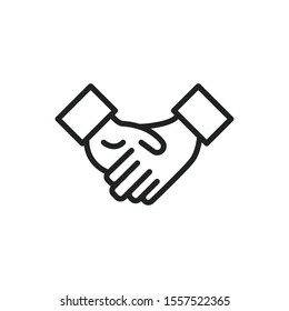 Simple handshake line icon. Stroke pictogram. Vector illustration isolated on a white background. Premium quality symbol. Vector sign for mobile app and web sites.