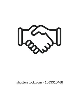 Simple handshake line icon. Stroke pictogram. Vector illustration isolated on a white background. Premium quality symbol. Vector sign for mobile app and web sites.