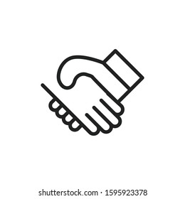 Simple handshake line icon. Stroke pictogram. Vector illustration isolated on a white background. Premium quality symbol. Vector sign for mobile app and web sites.