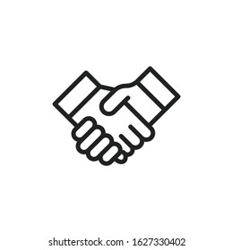 Simple handshake line icon. Stroke pictogram. Vector illustration isolated on a white background. Premium quality symbol. Vector sign for mobile app and web sites.