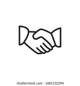 Simple handshake line icon. Stroke pictogram. Vector illustration isolated on a white background. Premium quality symbol. Vector sign for mobile app and web sites.