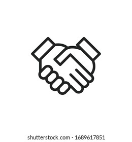 Simple handshake line icon. Stroke pictogram. Vector illustration isolated on a white background. Premium quality symbol. Vector sign for mobile app and web sites.