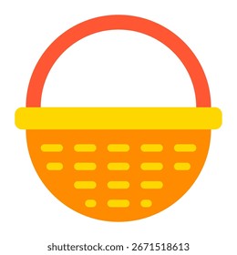 Einfaches handgewebtes Korbsymbol für Verpackung und Branding.