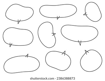 Simple handwritten callout set Vector