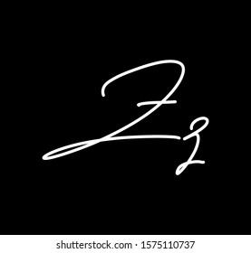 Simple Handwritten Cursive Signature Alphabet
