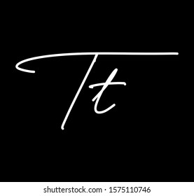 Simple Handwritten Cursive Signature Alphabet