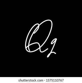 Simple Handwritten Cursive Signature Alphabet