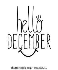 Simple handwritten Hello december