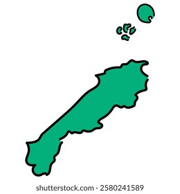 Simple handwritten Shimane prefecture. Color type.
