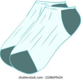 Simple handwritten short socks illustration